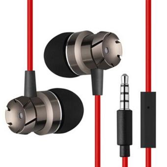 Gambar yooc In Ear Supper Bass Metal Earbuds Earphone Headphone Microphone3.5mm (Red)