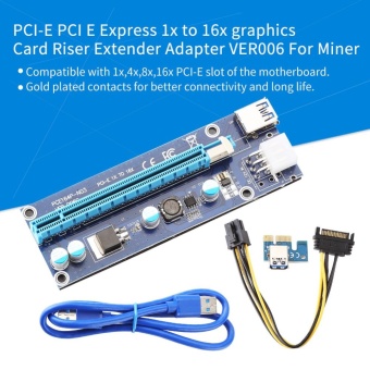 Gambar YOSOO PCI E Express 1x to 16x Graphics Card Riser Adapter   intl