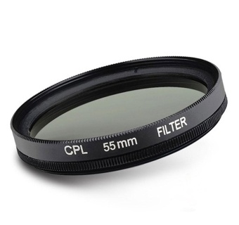Gambar yugos Black Universal Aluminum Alloy 55mm Circular Polarizer FilterPolarizing CPL Filter for SLR Camera Lens   intl