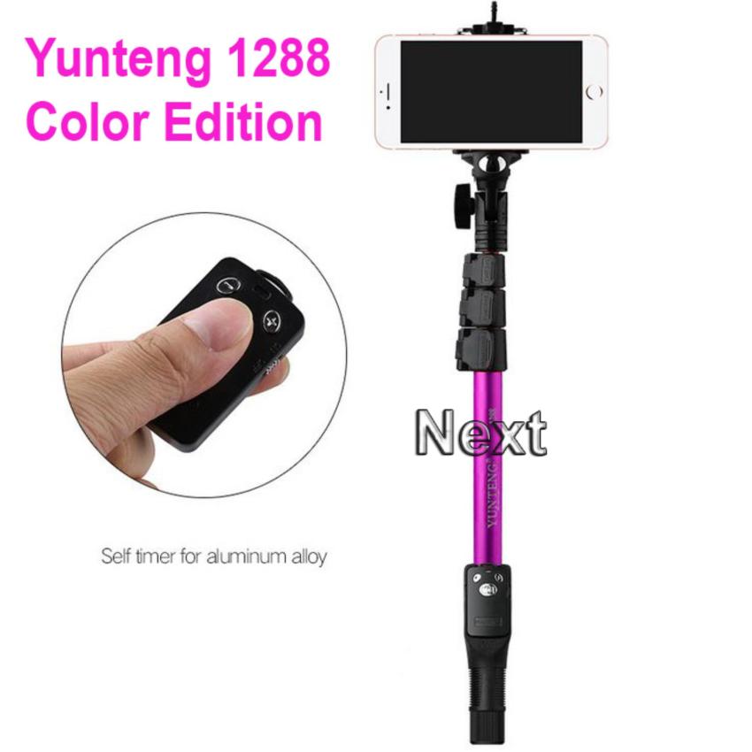 image:                  Yunteng YT-1288 Monopod Color Edition / Selfie Stick / Tongsis Bluetooth with Shutter and U Holder YT1288                              