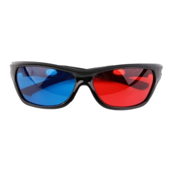 Gambar ZC241600 Black Frame Red Blue 3D Glasses For Dimensional AnaglyphMovie Game DVD   intl