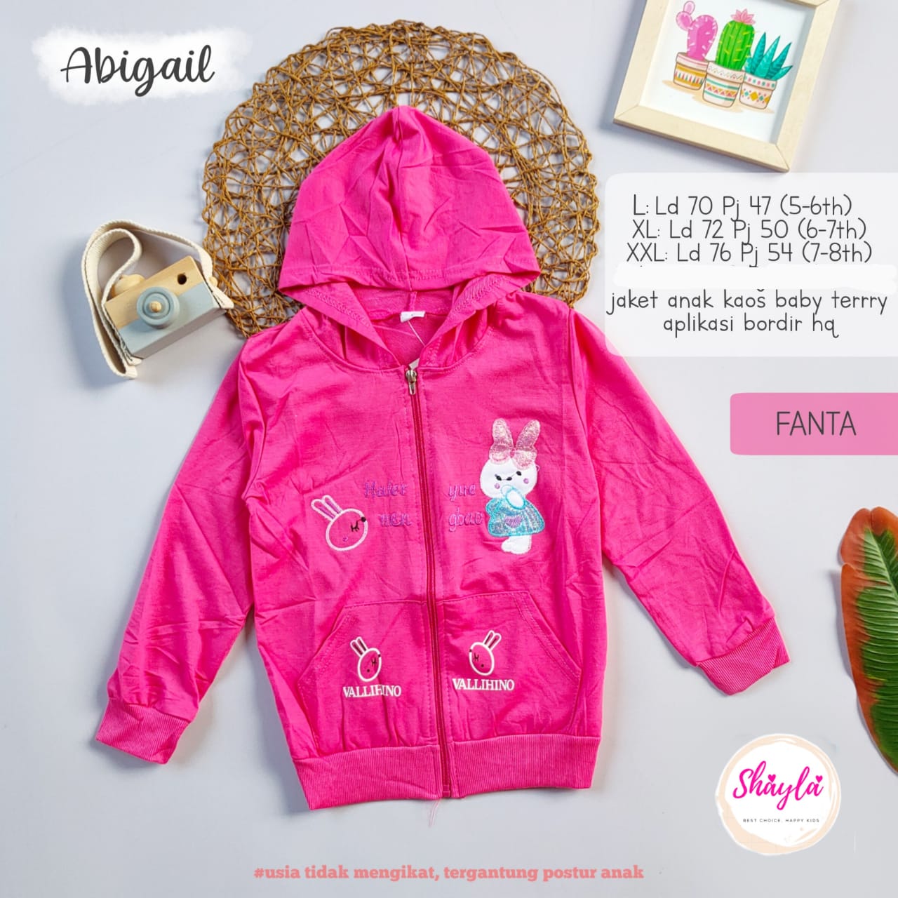 Jaket Anak Cewek Abigail Bahan Lembut Nyaman Dipakai Bisa COD