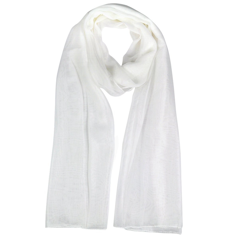 White 2024 chiffon scarf