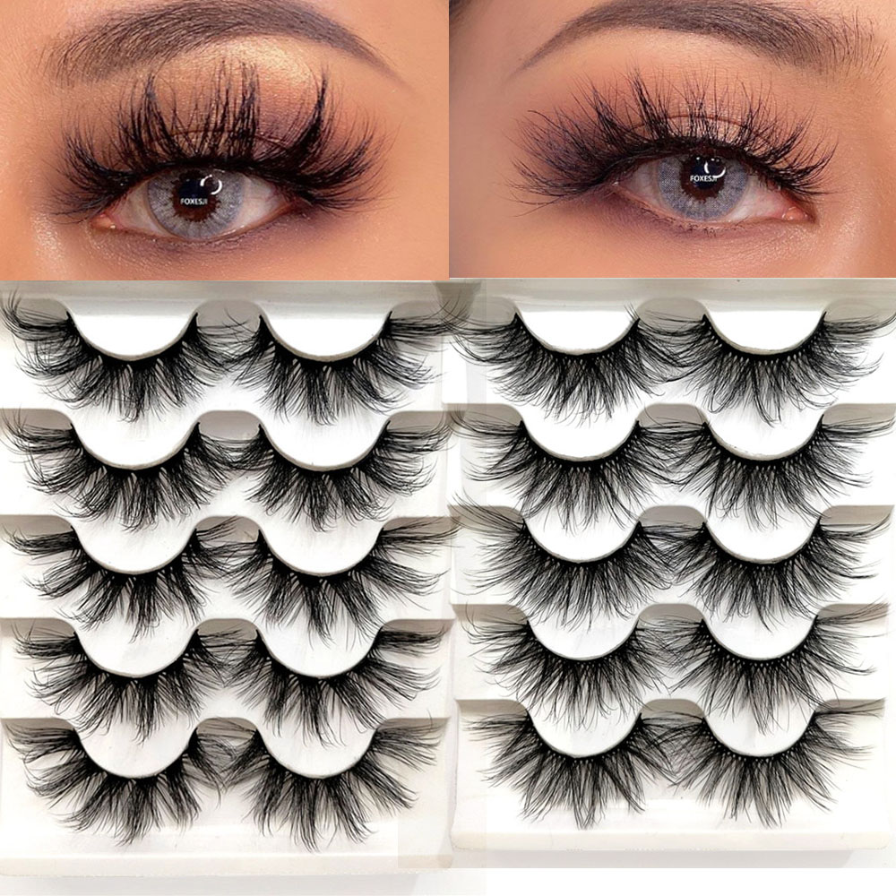 DAOQIWANGLUO SKONHED 5 Pairs Eye Makeup Tools Cruelty-free Mixed Styles ThickLong Wispies Eye Lashes 3D Faux Mink Eyelashes 3D Faux Mink False Eyelashes Eyelashes Extension