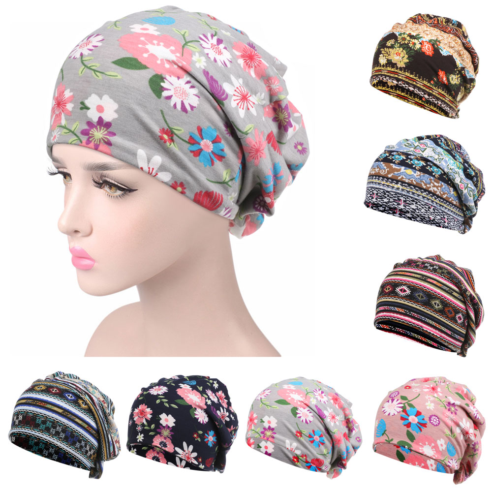 FAKU198456 Mềm Khăn trùm đầu chống rụng tóc Mũ ngủ Ấm áp mùa đông Sport Casual Mũ chemo Mũ khăn xếp cho nữ Hijabs Hồi giáo Quấn đầu