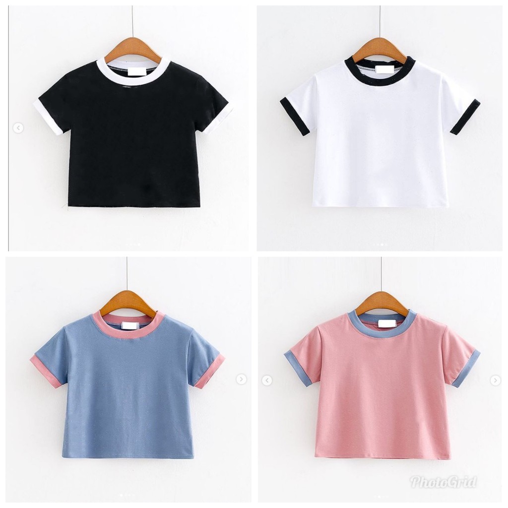 AQILA - RINGER TEE CROP TERLARIS 