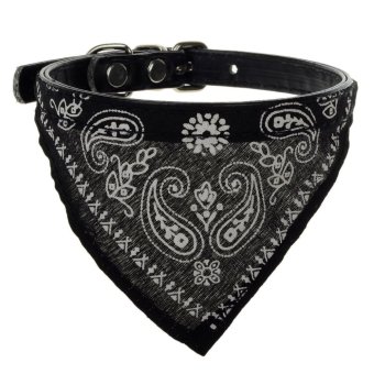 1 buah yg dpt mengatur pet anak anjing kucing kerah syal leher syalbandana dengan Hitam -