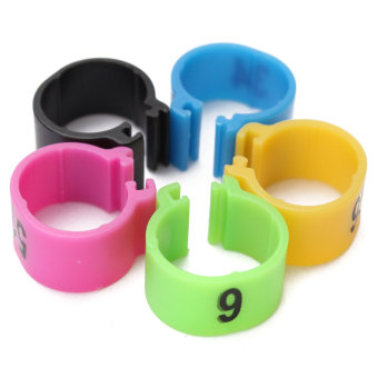 100 buah kaki ayam ayam bebek burung merpati ring klip 1-100 bernomor coklat