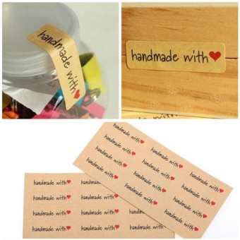 120 Pcs DIY Kraft Stiker Segel Kerajinan Kertas Hand Made Label Kemasan Stiker-Internasional