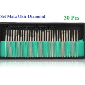 30 Pcs Mata Bor Diamond Burr Bits Alat Ukir Mata Grafir