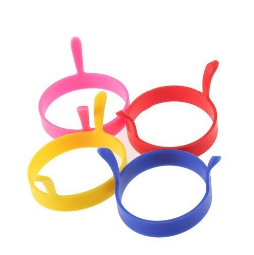 4 Pcs Kreatif Round Heart Dapur Silicone Egg Fry Frier Goreng Poacher Pancake Cetakan Alat * Telur Ring * Silicone