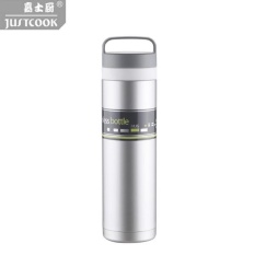480 Ml Carrefour Vacuum Insulated Cup Stainless Steel Portable Air Hangat Cup Abu-abu Muda-Internasional