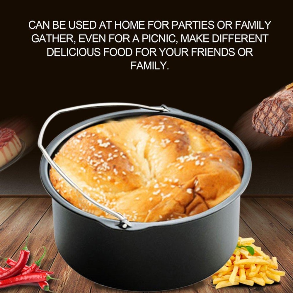 Air Frying Pan Accessories 5pcs Fryer Baking Basket Pizza Plate Grill Pot Mat - intl