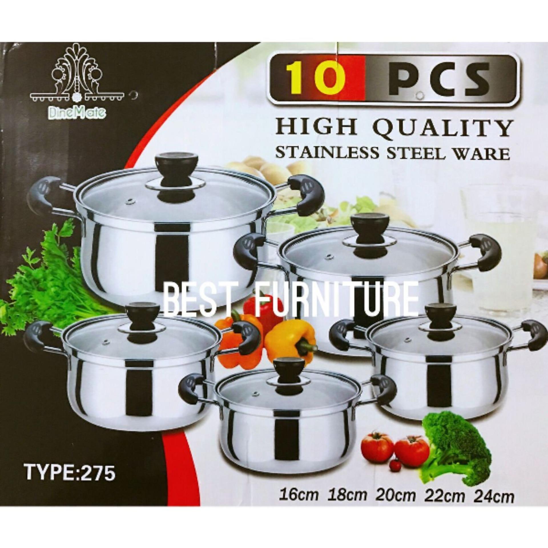 Best High Quality Panci Stainless Steel Tutup Kaca set isi 5 Pcs