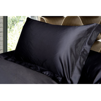BolehDeals 2 X Sutra Satin Lembut Bantal Sarung Bantal Bed Standar Dekorasi-hitam April 2019 - 2 BolehDeals 2 x sutra Satin lembut bantal sarung bantal Bed standar dekorasi-hitam - 2