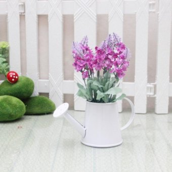 Buket Bunga Plastik Lavender Vas Teko Kaleng Shabbychic Murah