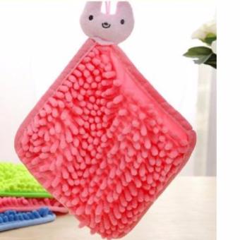 DapurBunda LKM Lap Tangan Cendol Kotak Karakter / Lap Tangan handuk Kotak Microfiber - PINK