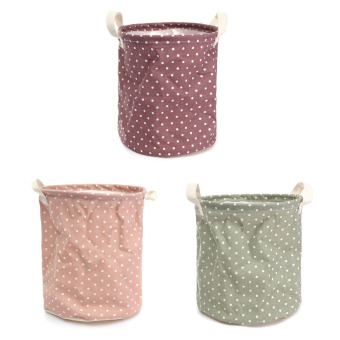 Foldable Cotton Linen Washing Clothes Laundry Basket Sorter Bag Hamper Storage Pink - Intl Juni 2019 - 5 Foldable Cotton Linen Washing Clothes Laundry Basket Sorter Bag Hamper Storage Pink - Intl - 5