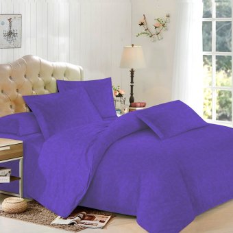 Hanna Sprei Set Microtex Polos Motif Emboss 180x200x20 cm - Purplish Blue