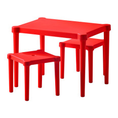 Meja Belajar Anak Lazada Co Id Ikea Utter Meja Anak 2 Bangku Merah