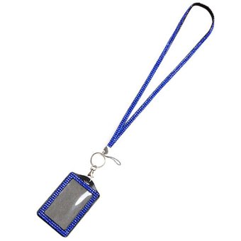 Lalang Colors Resin Rhinestone Crystal Lanyard And Work Card IDBadge Holders For Photo ID Cards Dark