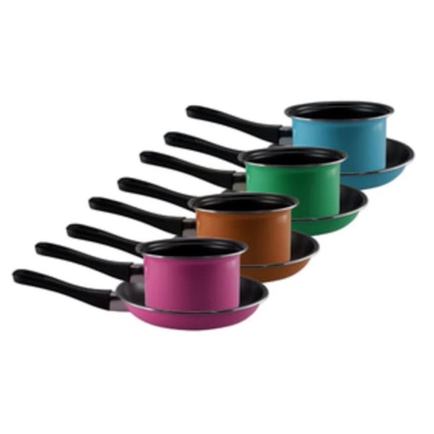 Maspion Pastela Set Panci Susu 14 cm + Fry pan 20 cm - MULTI COLOUR