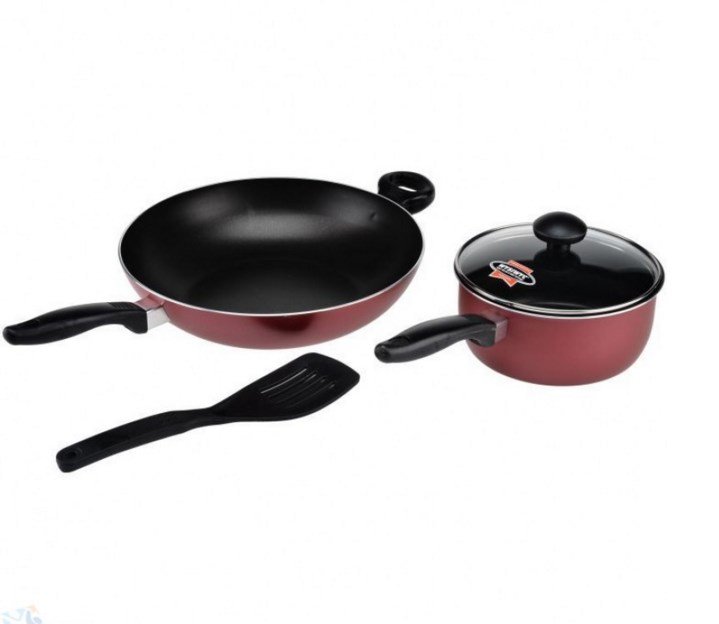 Maxim Paris 3Pcs Set (SP 18CM+GC+WOK 30CM) - Merah