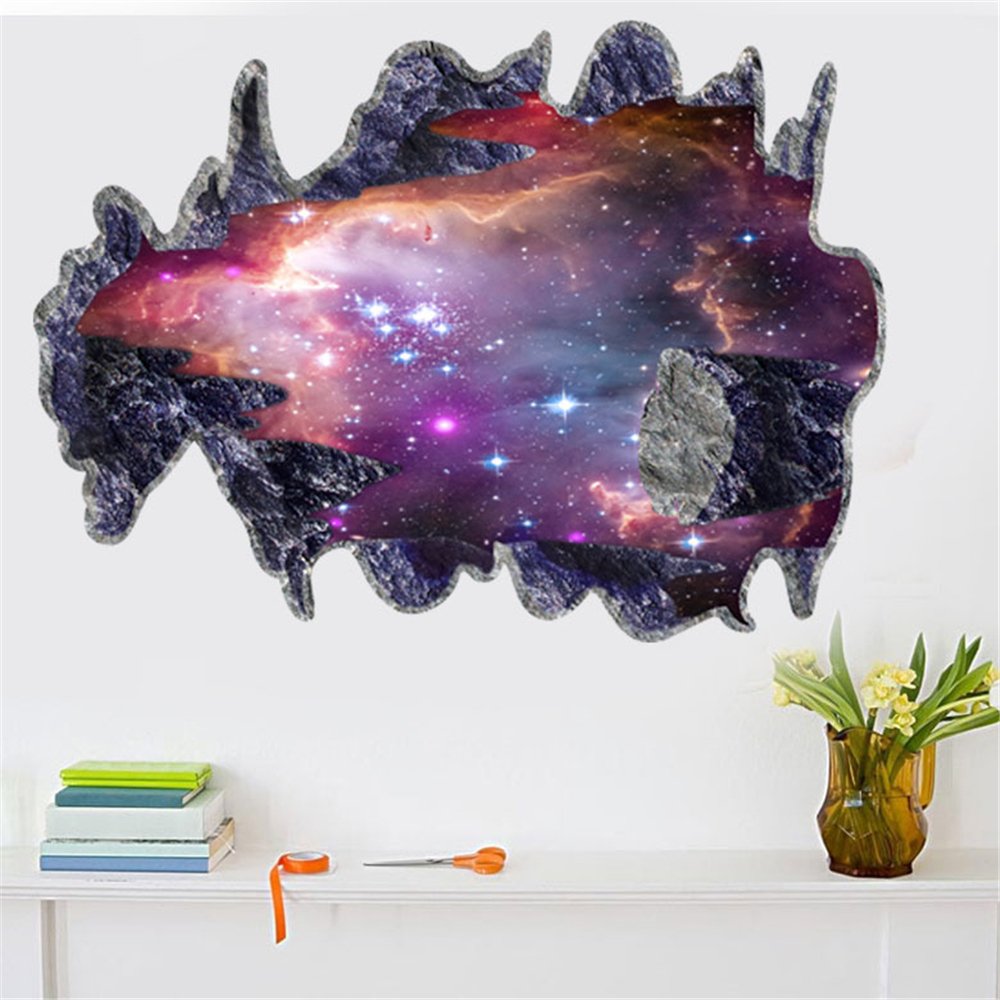 Mimosifolia 3D Celestial Body Ruang Tamu Dapur Wallpaper Sticker