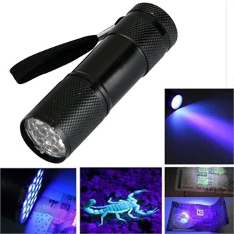 Mini Aluminum UV ULTRA VIOLET 9 LED FLASHLIGHT BLACKLIGHT TorchLight Lamp - Intl Desember 2018 - 2 Mini Aluminum UV ULTRA VIOLET 9 LED FLASHLIGHT BLACKLIGHT TorchLight Lamp - intl - 2