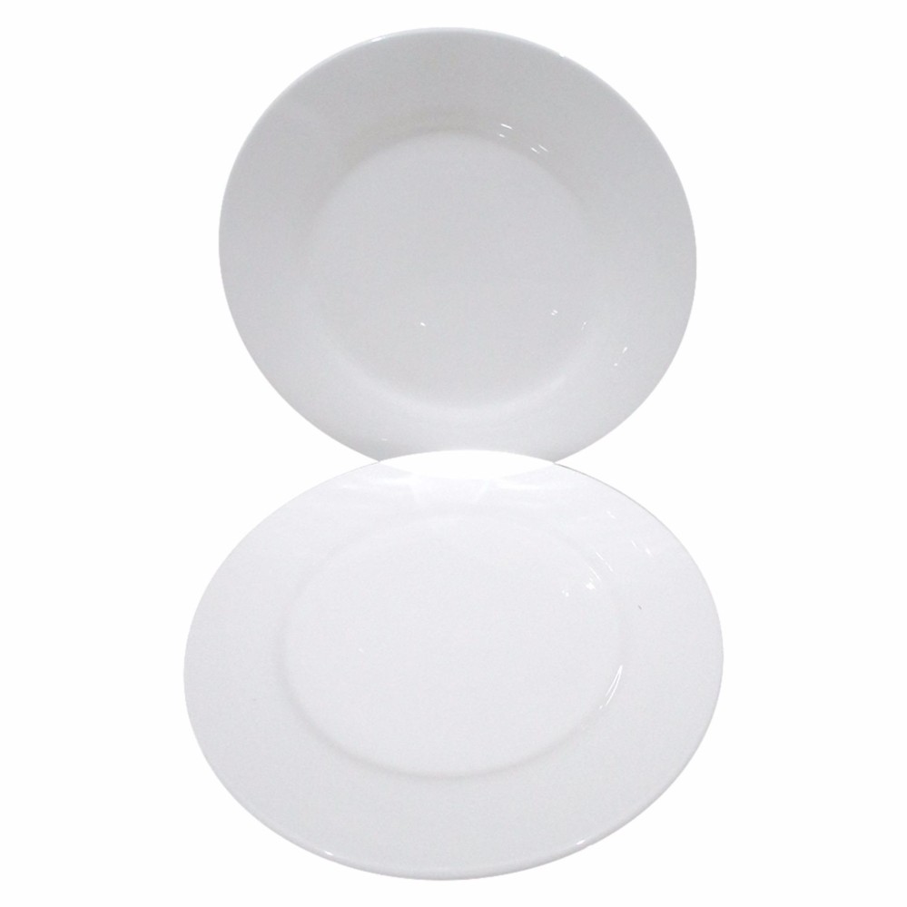 Mitra Loka Piring Makan Keramik 8inch Polos Set 2Pieces / Plate / Piring Putih Polos / Piring Makan Bulat / Perlengkapan Makan Dan Minum / Dinner Set
