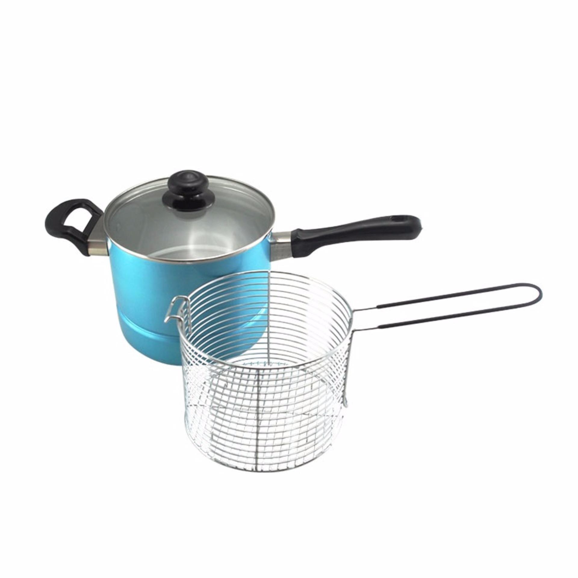 Multi Fryer 18 Cm / Multi Deep Fryer Aluminium / Panci Multi Maspion - Biru