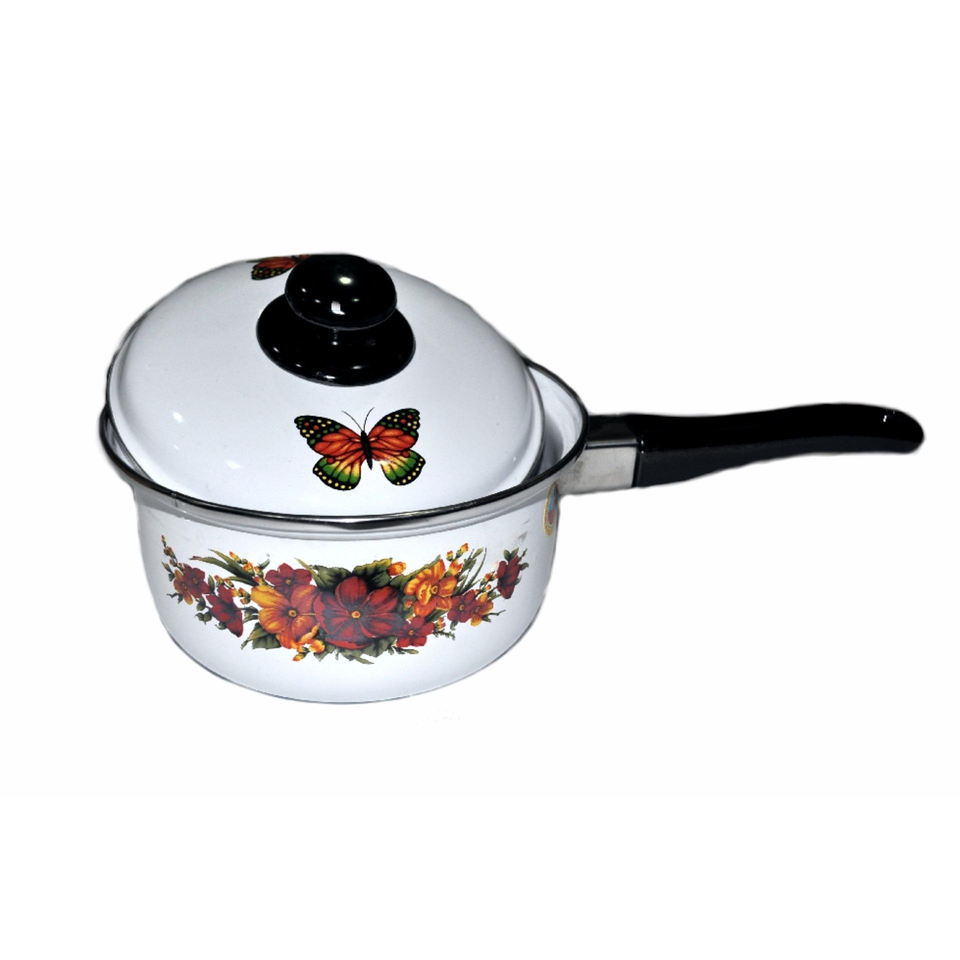 Panci Gagang Enamel Golden 18cm