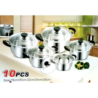 show panci set 5 pcs dengan tutup kaca stainless recent show panci set 5 pcs dengan tutup kaca stainless recent