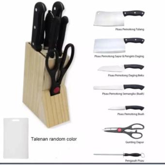 Image result for Pisau Set 8 Buah Talenan Stainless Steel Hitam