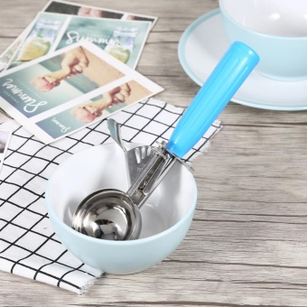 Praktis Stainless Steel Buah Sendok Es Krim Sendok dengan Pegangan Plastik Alat Dapur (5.7 Cm