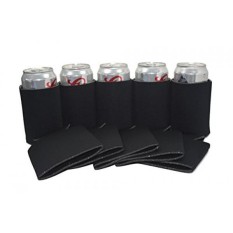 QualityPerfection 25 Black Party Drink Kosong Dapat Pendingin (4,6, 12,25 atau 50 BULK PACK) Blank Beer, Soda Coolies Lengan Lembut, Pendingin Terisolasi 16 Warna Sempurna untuk Proyek DIY, Liburan, Acara-Intl