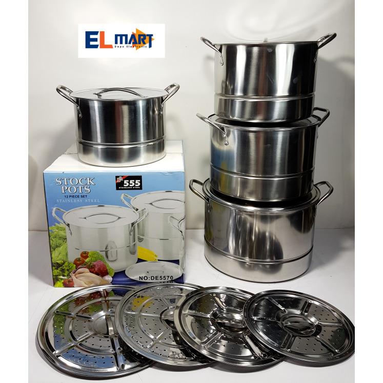 SA 555 panci set steamer pot stainless steel DE5570