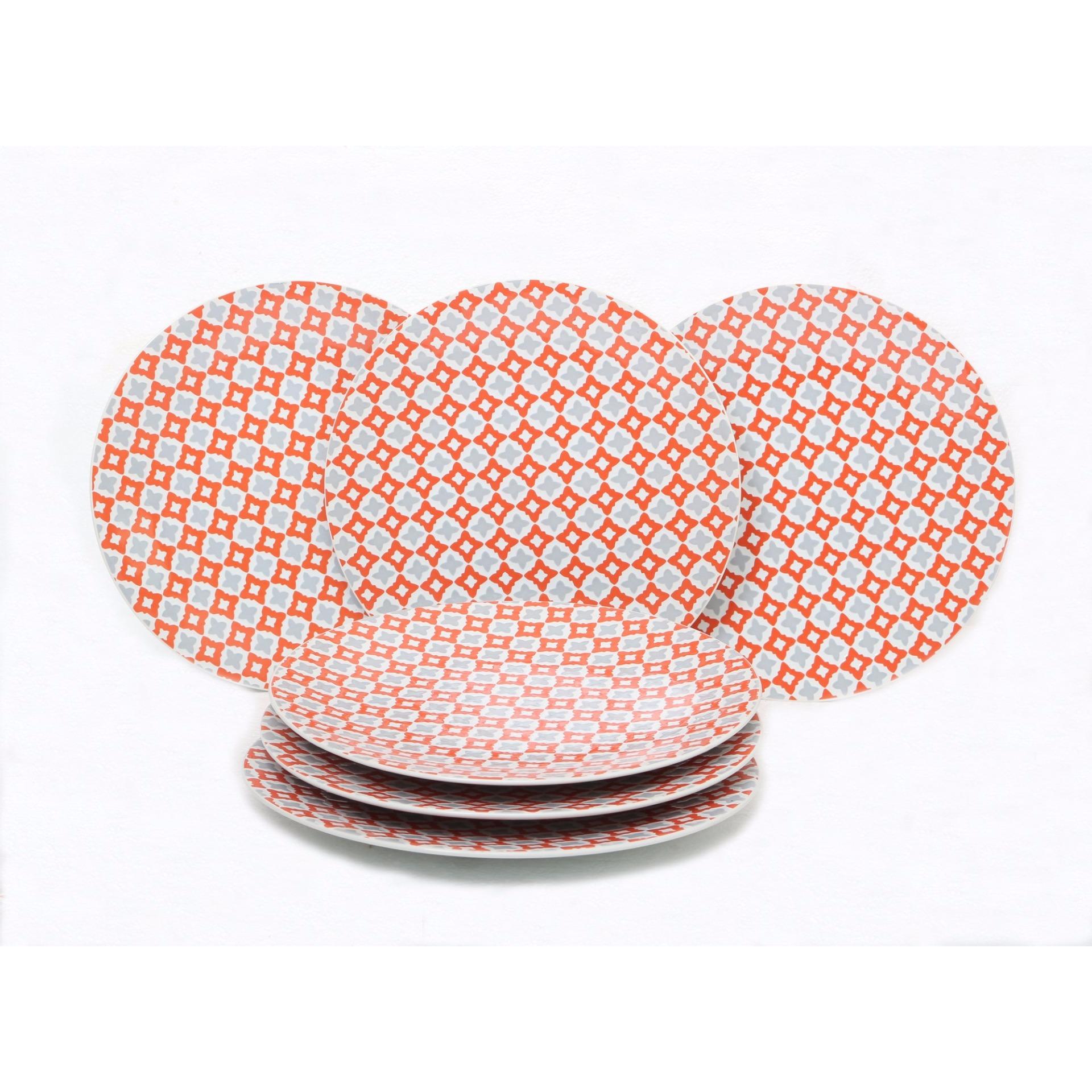 Set 6 Piring Makan Sintra Orange 27cm - Keramik HSI