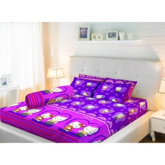 Sprei LadyRose King bantal 2 (180x200) KittyDaniel Purple