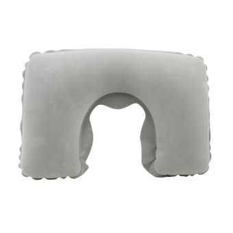 Travel Neck Inflateble Pillow Bantal Leher Tiup Anti Pegal