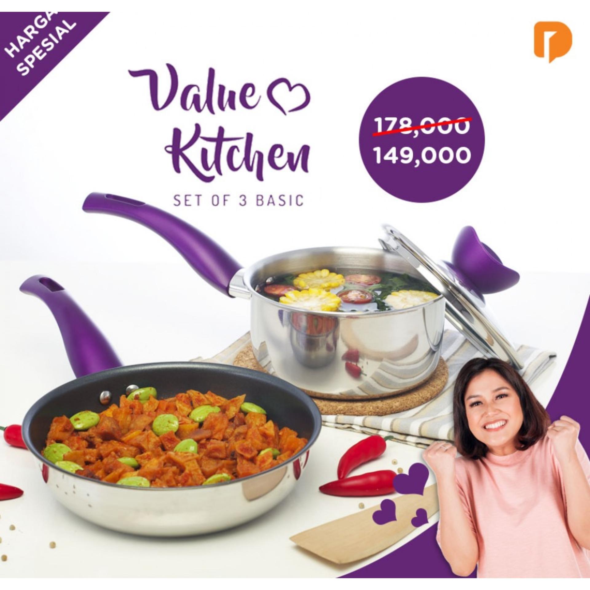 WAJAN & PANCI SET - FREE SUTIL KAYU & WASHING SPONGE