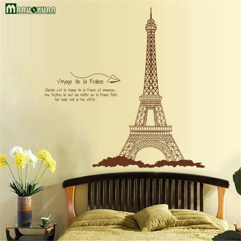 Wall Sticker JM7092 Eiffel Tower Brown Stiker dinding Untuk Dekorasi Kamar Anak  -  Sticker Dinding Murah Penghias Dinding Rumah Wallpaper Dinding Lucu - Warna Random