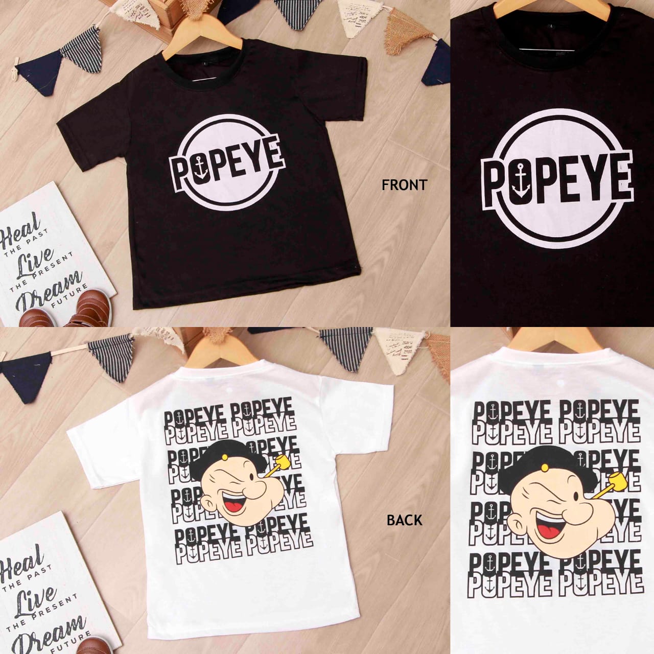 DhadomKids - KAOS ANAK LAKI LAKI & PEREMPUAN USIA 1-8 TAHUN GAMBAR POPEYE