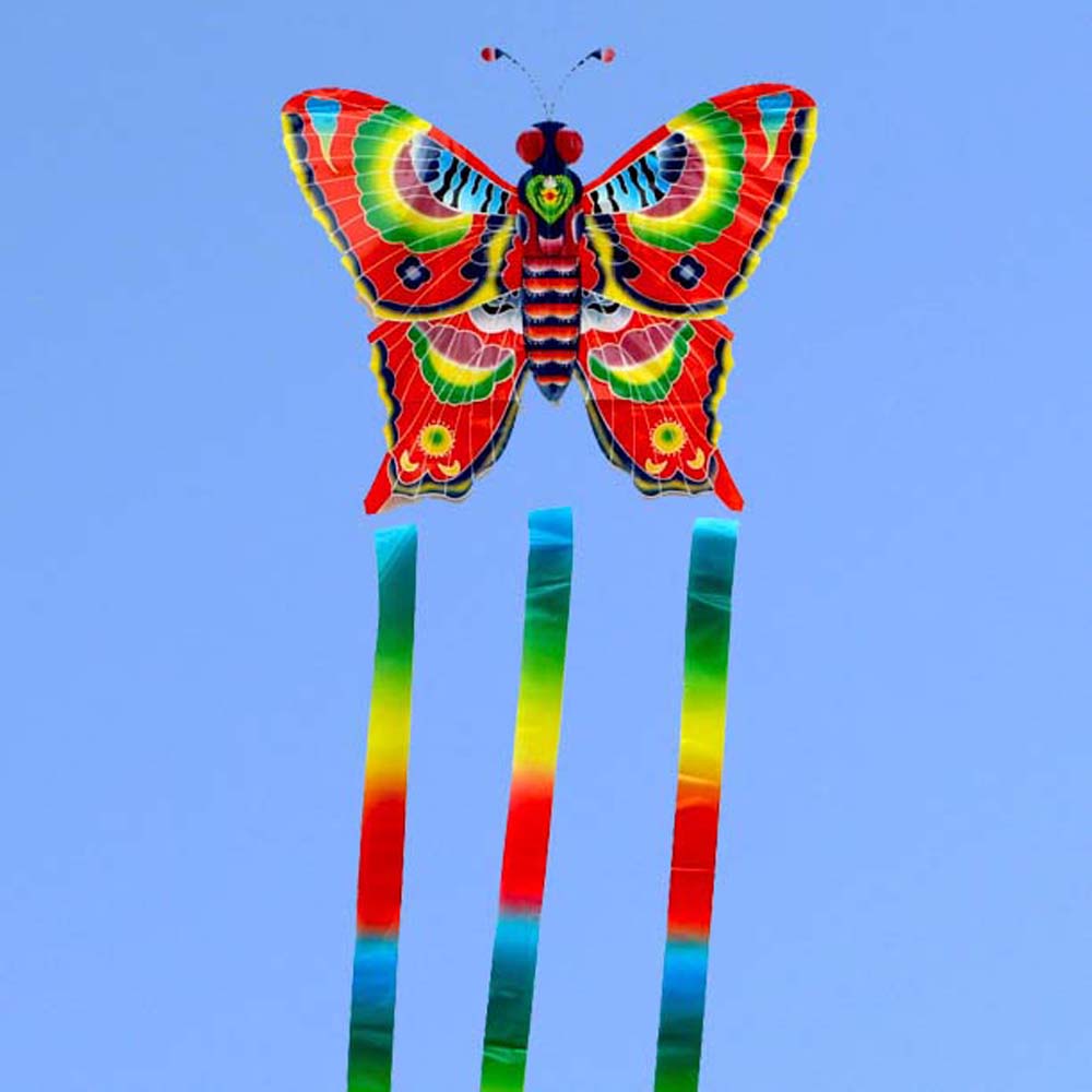 สวนNovelty Fun Bee Long Tail Kiteปลาผีเสื้อบินง่ายของเล่นแบบโต้ตอบFlying Bird Kite Kids Toysกลางแจ้งกีฬาว่าว