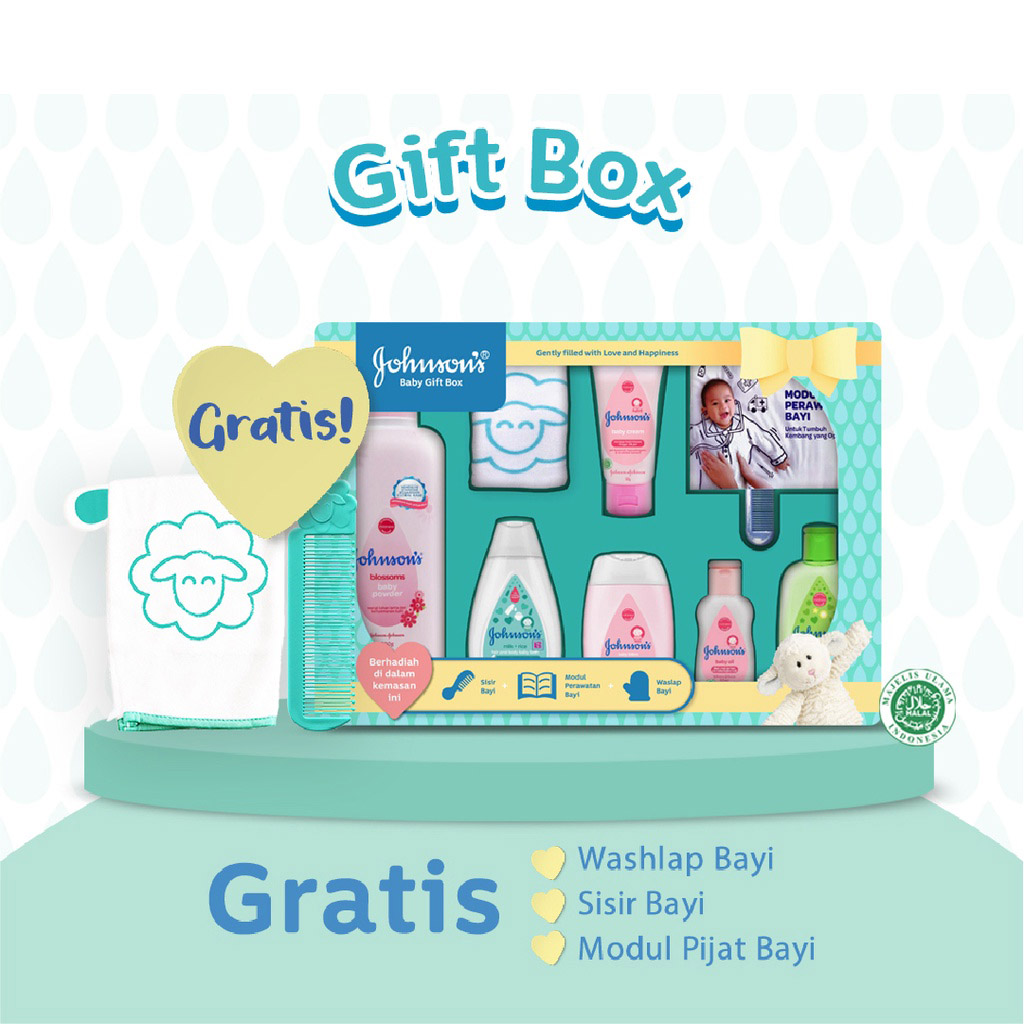 Promo JOHNSON'S Baby Hampers Gift Set Paket Kado Perawatan Bayi Bonus 3