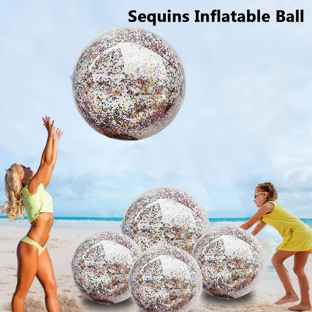 20 Inches, 4 Pack Gold and Turquoise Inflatable Glitter Beach Balls 