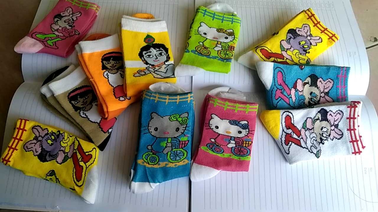 kaos kaki anak cewek TK SD motif karakter random baru viral cantik dan lucu ( isi 6 PASANG)