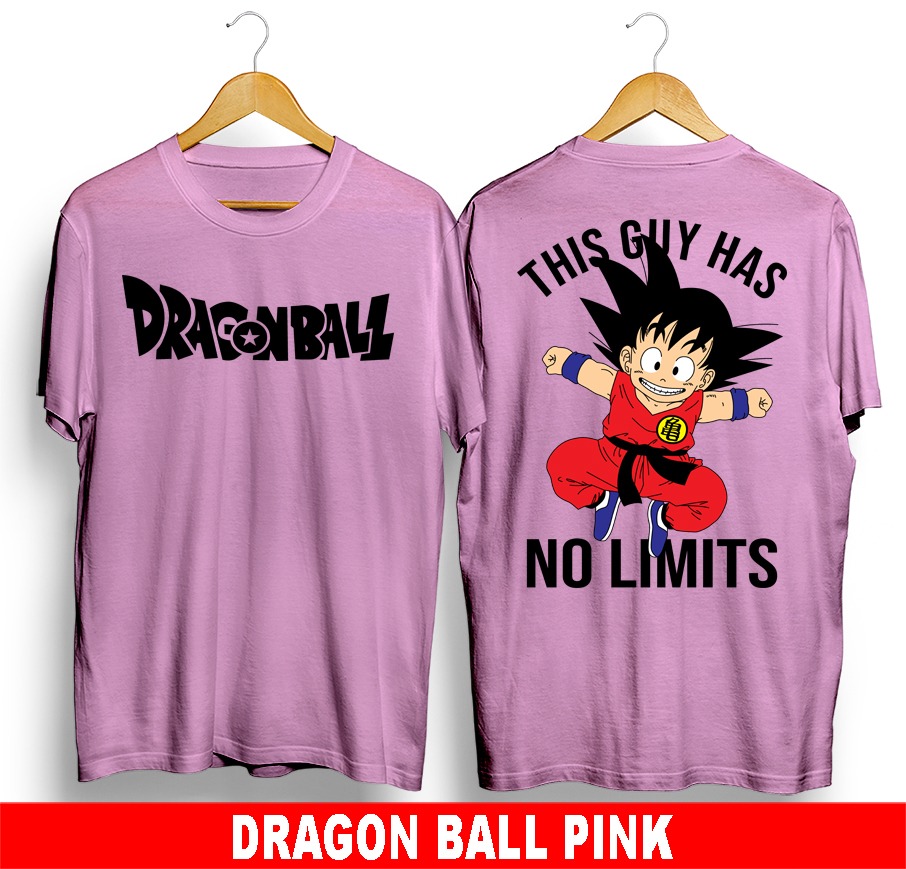 T-SHIRT KAOS DRAGON BALL NO LIMIT PINK 