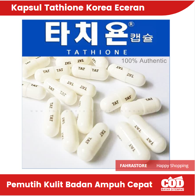 Kapsul Tathione Korea 30 Pcs Whitening Suplement Obat Pemutih Badan Wajah Cepat Aman Instan Asli Kolagen Glutatione Pria Wanita Bisa Cod Bayar Di Tempat Lazada Indonesia