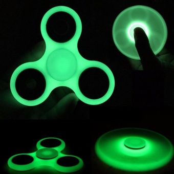 Gambar Adamsbell Fidget Spinner Hand Toys Mainan Tri Spinner EDC Ceramic Ball Focus Games Glow In The Dark   Frame Hijau